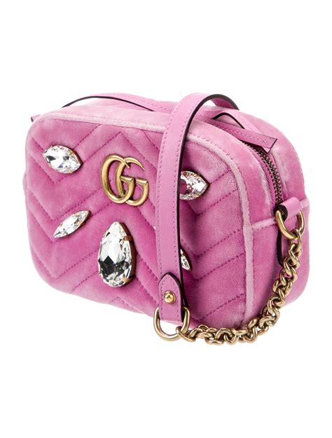 gucci velvet mini pink